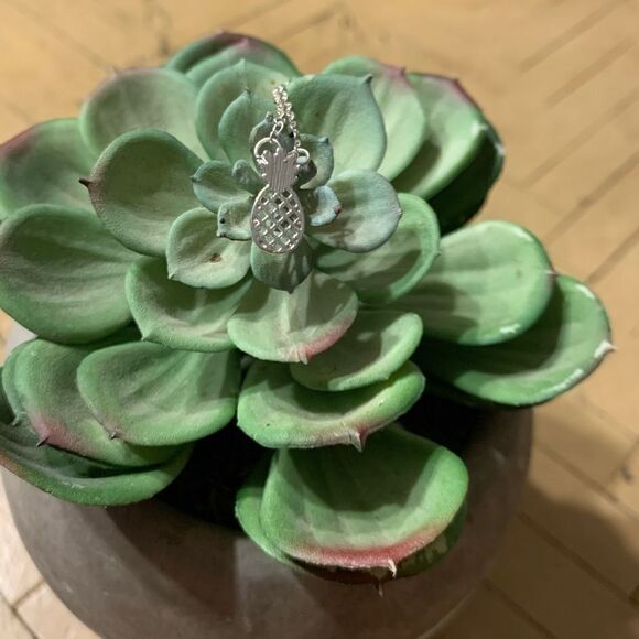 Dainty Pineapple Silver Necklace Choker - Picture 3 of 9